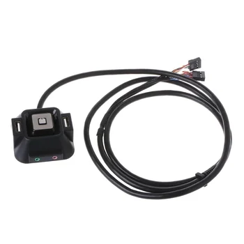 

DHL 50pcs New Desktop Computer PC Case Power Supply on/off Reset HDD Push Button Switch Cables Double USB Double Audio