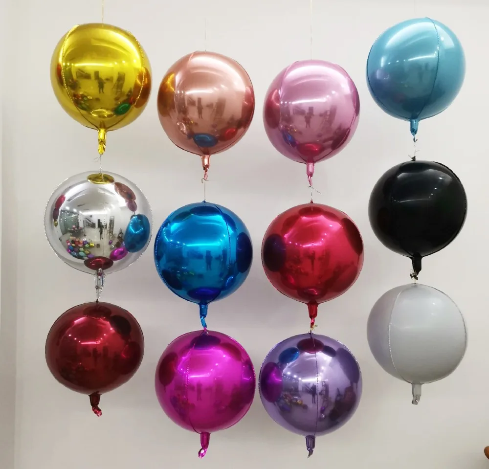 

10PCS 22inch 4D Round colorful Dimensional gold Foil Balloons Wedding Birthday Party Decor Helium Inflatable Globos