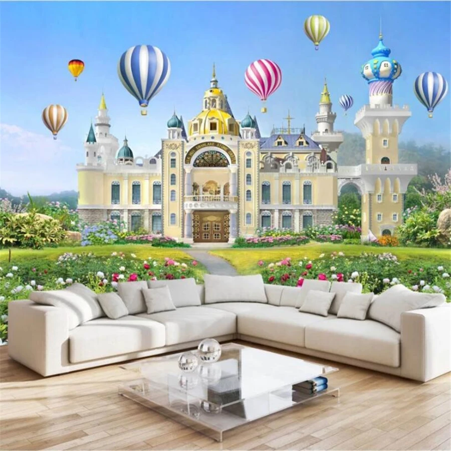 

Custom wallpaper 3d photo murals beautiful girl little princess dream castle TV background wall living room bedroom 3d wallpaper