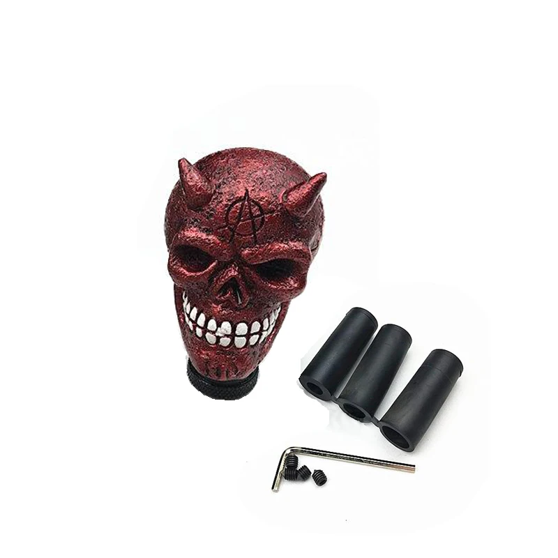 Universal Gear Shift Knob Car Red Devil Skull Head Modification Shift