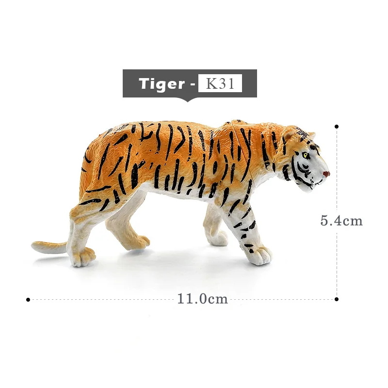 Шимпанзе Тигр Лев черный леопард белый медведь волк гиена пантера Модель Животного Фигурка домашний декор украшения аксессуары современные - Цвет: Tiger
