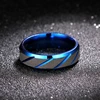 MOREDEAR – bague en sergé bleu pour hommes et femmes, anneau personnalisé en titane brossé, bague gravée, 6mm ► Photo 1/6