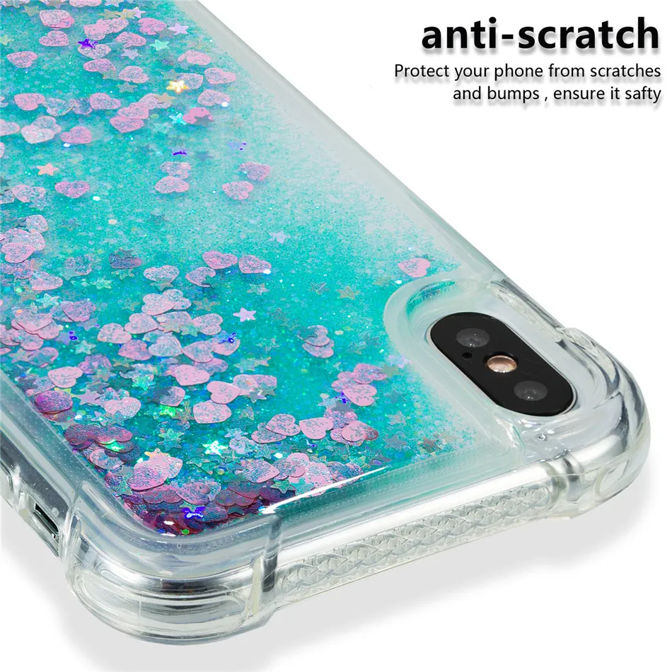 

For Apple iPhone X Xs Max XR 7 8 6 6s Plus 5 5s SE Silicone TPU Cases Soft Cover Love Pentagram Colorful Glitter Quicksand DP03Z