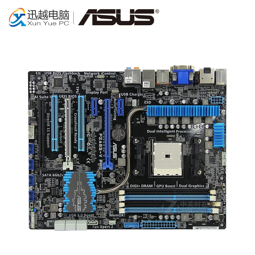 

Asus F2A85-V PRO Desktop Motherboard A85X Socket FM2 DDR3 64G SATA3 USB3.0 ATX