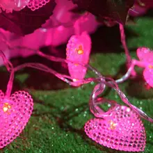 10 м Светодиодный прожектор 50 сердец светодиодный Праздничный Рождественский свадебный занавес украшения лампы Прямая