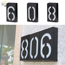 Солнечный дом номер Doorplate цифровой светильник 6 светодиодный дверной знак адрес цифры настенный светильник крепление крыльца солнечный светильник s