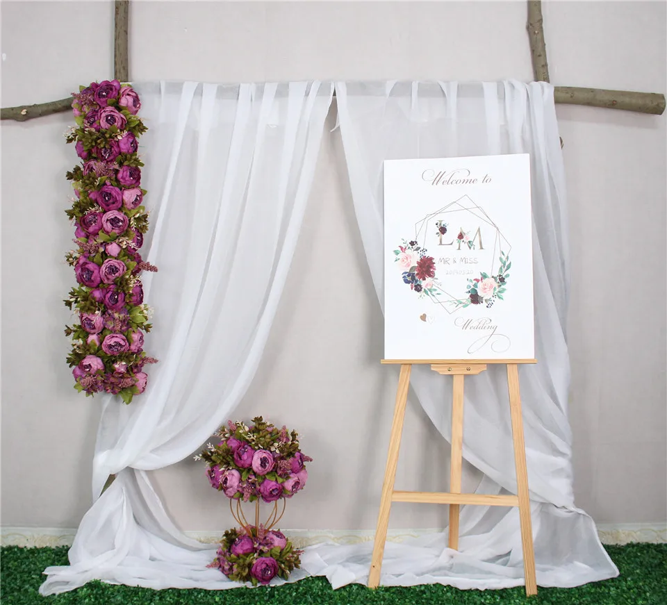 custom made Artificial rose flower row Wedding background wall arch Welcome desk decorative fake flower Home holiday decoration