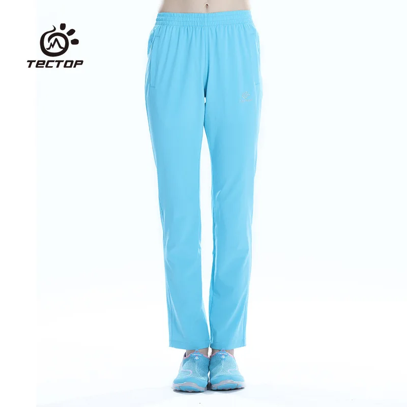 

TECTOP Summer Outdoor Sport Hiking Women Elastic Quick Dry Long Pants Female Thin Breathable Climbing Camping Trousers