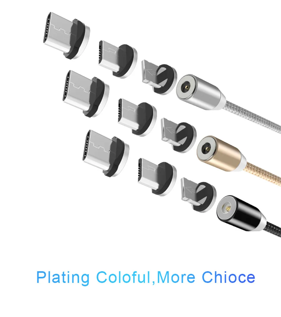 NOHON LED Magnetic Charge Cable Lighting Micro USB Type C Phone Cable For iPhone X 7 8 6 Xiaomi 1m Fast Charge Magnet Charger 1M (7)