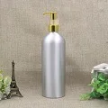 500ml Пластиковые бутылочки с алюминиевым диспенсером Пузырёк с золотым колпачком металлического олова контейнер для эмульсии пустая упаковка для косметики 30/50/100/120/150/250/500 мл - Цвет: 500ml