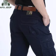 AFS JEEP männer Cargohose Neue Designer Solide Gerade Hose Multi-taschen Cargo-hosen pantalon homme Keine Gürtel freies Verschiffen