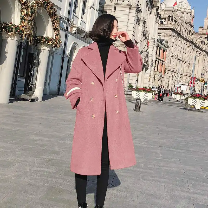 Chaud Blue black Qualité red Pr527 Coréen Nouvelle D'hiver Moyen Tempérament Haute Femmes Survêtement Slim Color oatmeal 2019 camrl lotus Laine Manteau Longues De Mode Veste OwqUSRZ
