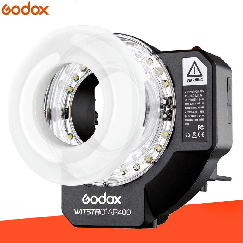 Godox AR400 400 Вт литий-ионная батарея с ЖК-панелью Мощный светодиодный макро-кольцевой вспышкой Speedlite видео-светильник комплект кольцевой вспышки для фотосъемки