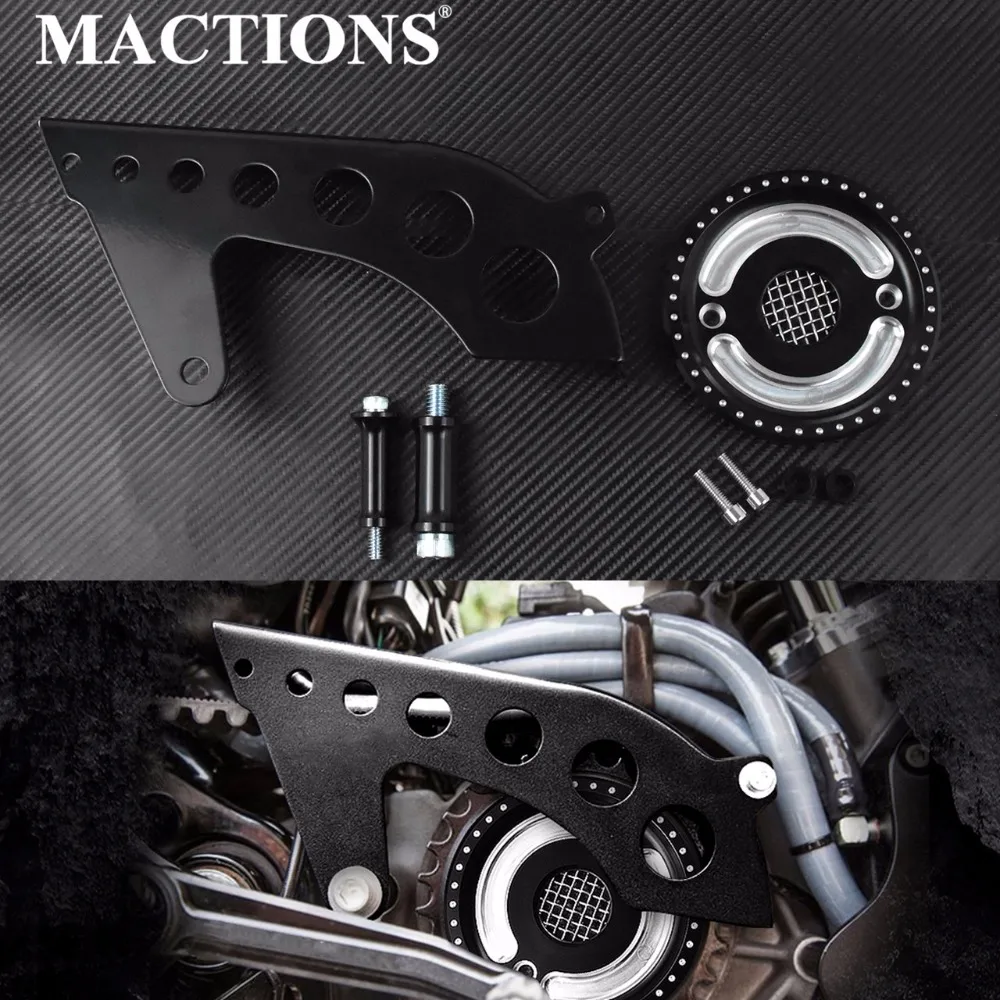 Mactions frente unidade polia guarda capa polia com malha bancada para harley sportster 883 1200 xl 48 72 superlow 04-2018