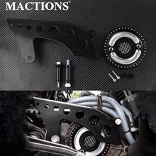 Mactions frente unidade polia guarda capa polia com malha bancada para harley sportster 883 1200 xl 48 72 superlow 04-2018