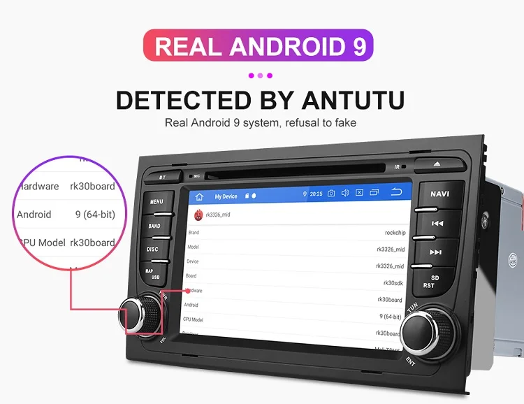 Cheap Isudar 2 Din Car Multimedia Player GPS Android 9 DVD Automotivo For Audi/A4/S4 2002-2008 Radio Quad Cores RAM 2GB ROM 16GB DSP 8