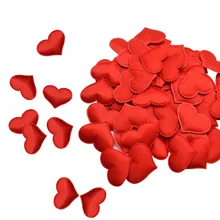 100 pçs 35mm romântico esponja cetim tecido pétalas de coração casamento confetes mesa cama pétalas de coração casamento valentim decoração