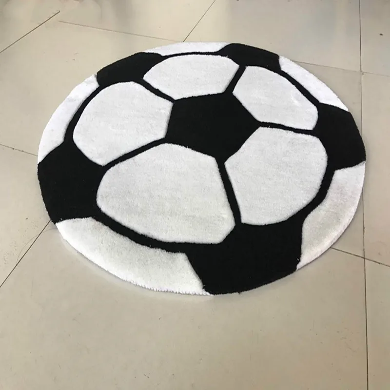 Специальный ковер с рисунком футбольного мяча, ковер для мальчика, ковер для детской комнаты, подушка, уплотненный круглый компьютерный коврик, акриловый толстый