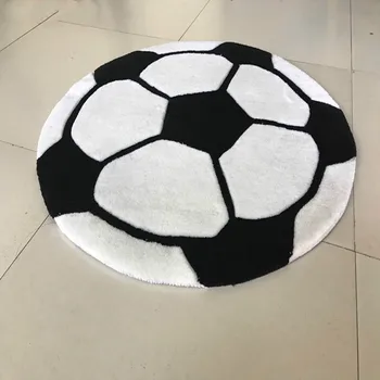 

Special cartoon football pattern carpet boy children room carpet cushion pad thickening round computer rug mat acrylic thick