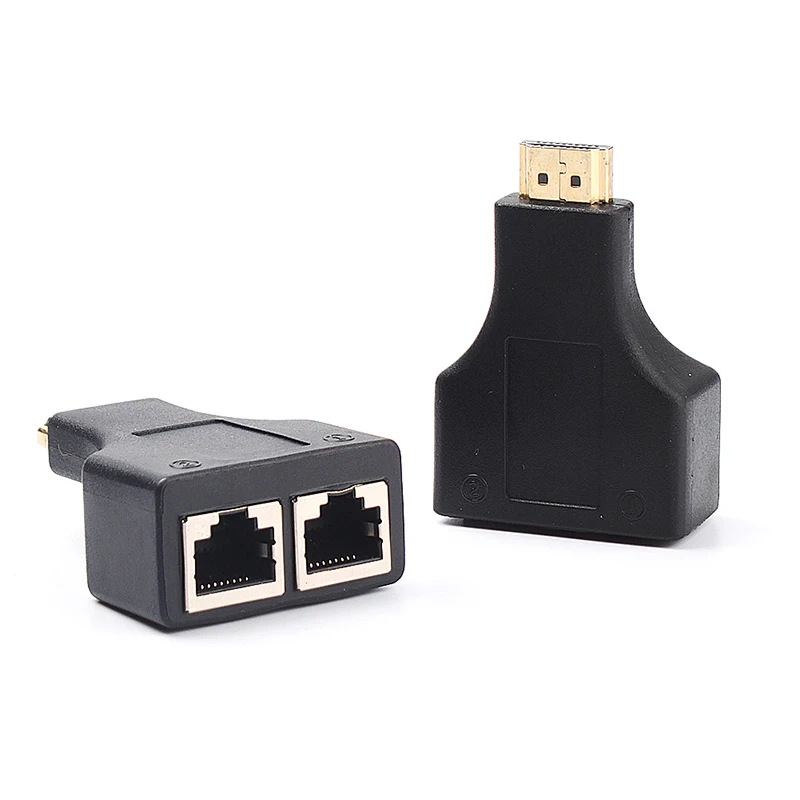 High Quality 30M HDMI to Dual Port RJ45 Network Cable Extender Over by