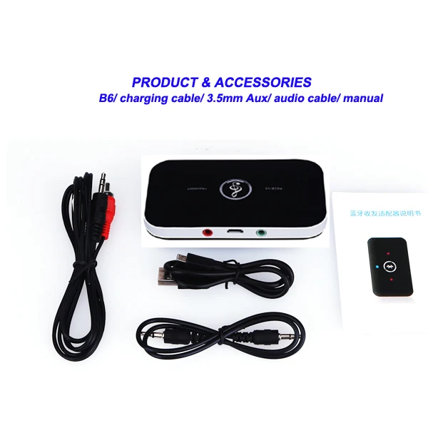 B6 bluetooth wireless audio receiver and transmitter 2in1 adapter  14