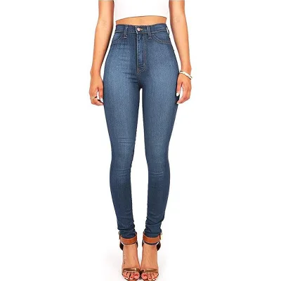 Летние джинсовые женские джинсы с высокой талией, Стрейчевые узкие брюки-карандаш размера плюс, повседневные джинсы для женщин