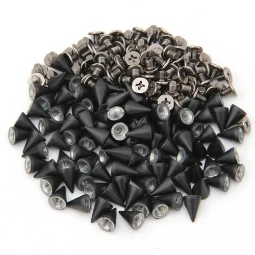 

Useful 100 x Rivet Bullet Stud Spike black Deco DIY bag belt strap