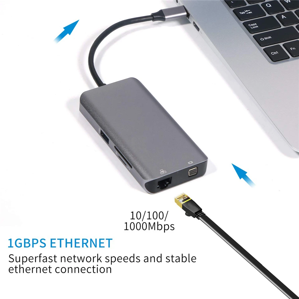 Адаптер Navceker USB Type C в HDMI VGA Gigabit Ethernet Lan RJ45 для Macbook Pro C|Кабели VGA| |