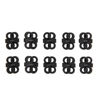 

10Pcs Black Shoes Decorations Cross Umbrella Rope Adjustment Shoelace Buckle Rope Clamp Cord Locks Stopper