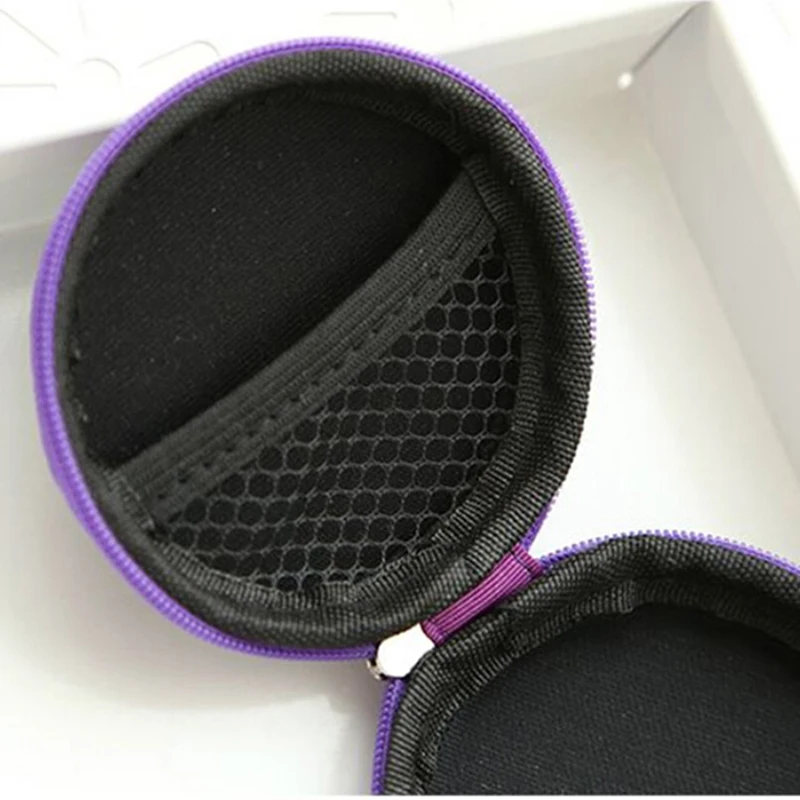 Фиолетовый линии передачи данных Кабели коробка Женская обувь на застежке-молнии Водонепроницаемый стол клип держатель для хранения ЕВА Наушники Провода Box(без наушников) 1 шт