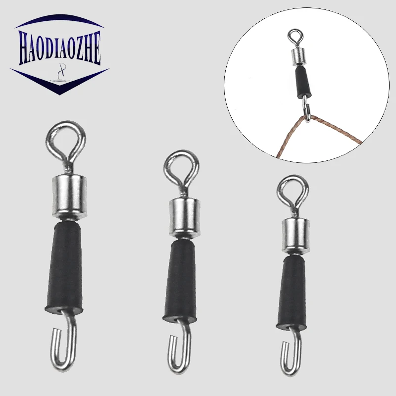 

20Pcs Ball Bearing Swivel Solid Rings Fishing Connector Ceremony Rolling Rotation Pipe Stretch Clamp Fastener Hook Accessories