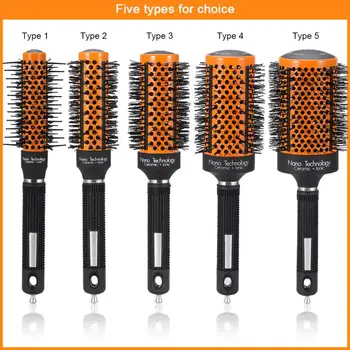 

5Sizes Round Salon Professional Barrel Hairdressing Curler Comb Barber Hair Brush Hair Curling Detangling Massage Styling Tools