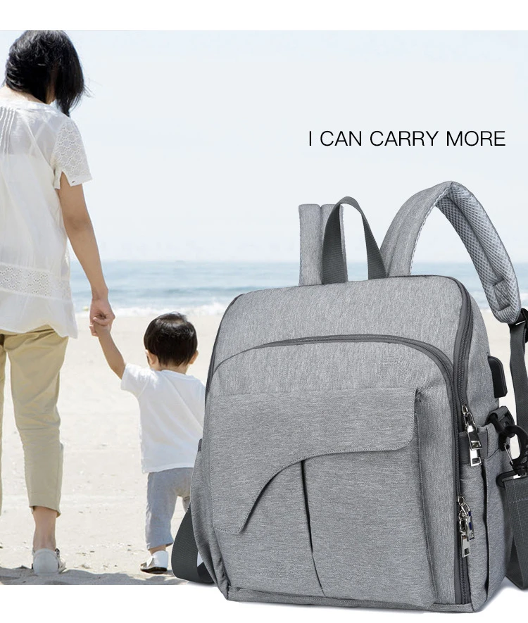 Новая USB Водонепроницаемая сумка для подгузников для мам, рюкзак для подгузников для мам, сумка на плечо для детских колясок, органайзер, сумка для ухода за ребенком