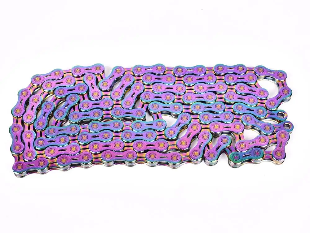Discount SUMC 9 10 11 12 speed Bicycle Rainbow Chain Colorful MTB Mountain Road Bike Shifting Chain With Missinglink For Shimano Sram 30