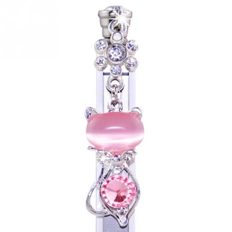 3.5mm Universal Headphone Dust Plug Rhinestone Cat Mobile Phone Accessorie Pendant Decoration for Huawei Samsung 3.5mm Headphone