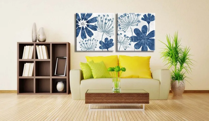 blue flower dandelion art print canvas painting home decorative wall pictures for living room YH29-1725-2