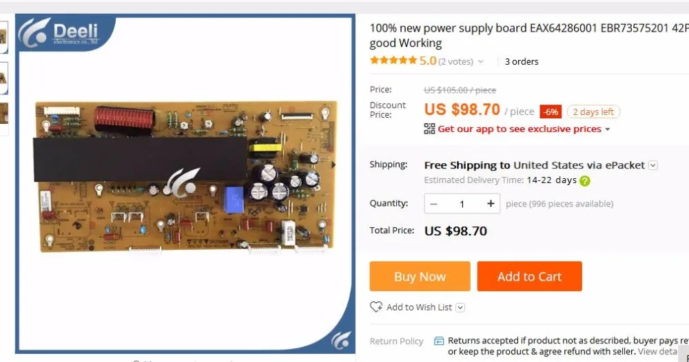 100% новый блок питания EAX64286001 eb73575201 42PN4500 доска хорошая работа|board|board boardboard power supply |