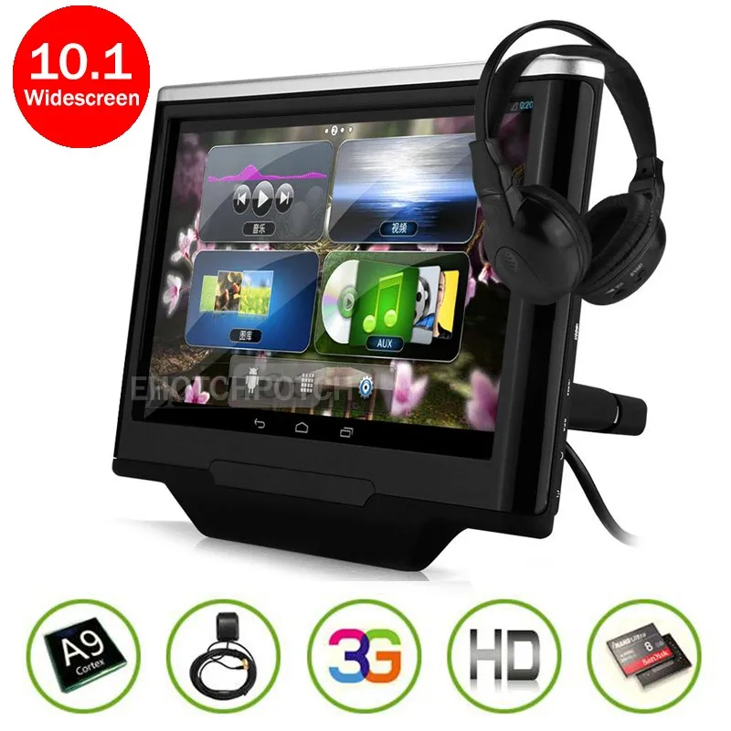 10.1 дюймов Android 5.1 подголовник автомобиля монитор dvd-плеер 1280*800 четкости емкостный