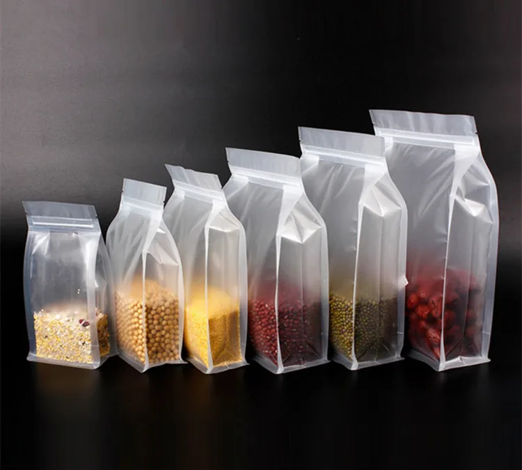 50pcs 3D  Frosted Stand up Matte Plastic Zipper Bag Translucent Coffee Snack Cookie Corn Beverage Fridge X-mas Packaging Pouches