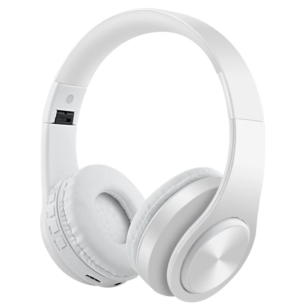 Bluetooth 4,0 Складные стерео беспроводные наушники бас гарнитура микрофон Поддержка TF карта FM Радио MP3 плеер для телефона PC PAD - Цвет: Белый