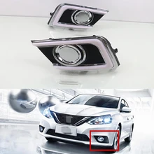 Автомобильная машинка с подсветкой-Стайлинг для Nissan Sentra светодиодный DRL вождения с дневным ходовым светом Стиль дневного света налобный противотуманный фонарь