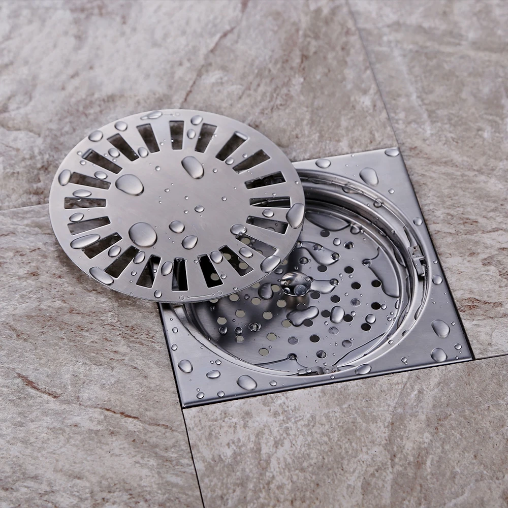 304 solid stainless steel 150*150mm anti odor floor drain bathroom