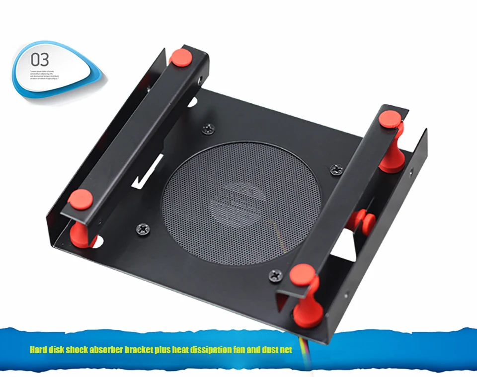 Черный 3,5 SATA жесткий диск 5,25 Bay жесткий диск кронштейн для амортизатора конвертер установочный комплект с 8 см охлаждающим вентилятором
