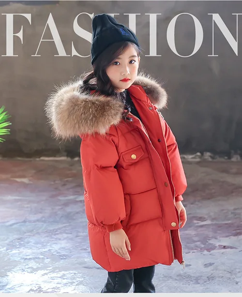 Детская зимняя куртка, верхняя одежда для девочек, плотное теплое пальто с подкладом, одежда для детей 4-10 лет