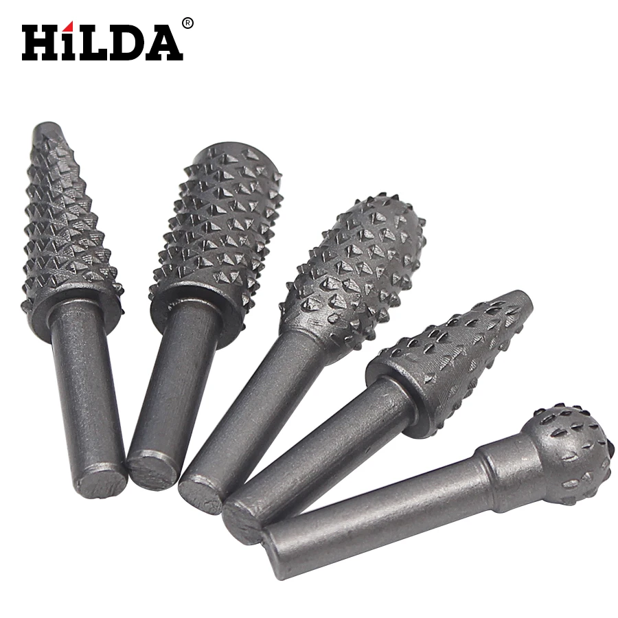 

HILDA HSS Wood Drills Rotary File Dremel Tool Mini Drill Bit Set Cutting Tools For Woodworking Knife Wood Carving Tool 5Pcs