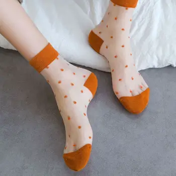 

1Pair Summer Cool Vintage Breathable Transparent Ultra-thin Women Socks Dots Socks Women Original Soft Fashion Women Socks
