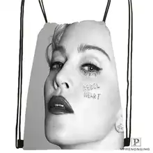 Пользовательские Мадонна-Drawstring сумка-рюкзак милый рюкзак детский Ранец(черный назад) 31x40 см#180611-03-106