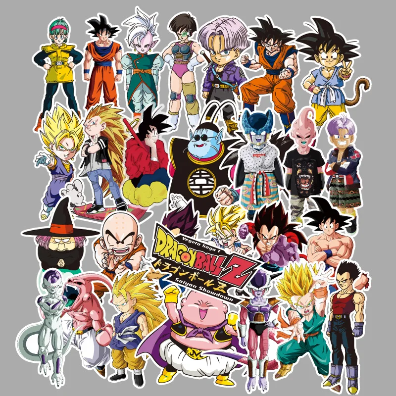

100Pcs Mixed Anime Dragon Ball Z Stickers For Luggage Skateboard Car Styling Motorcycle Laptop Graffiti Funny Sticker Pack Toys