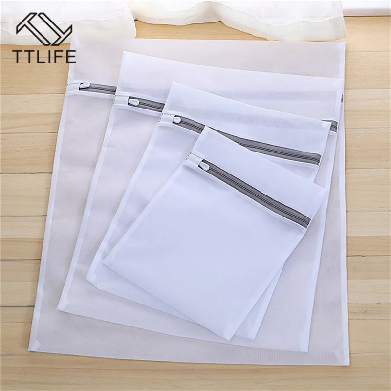 

TTLIFE 5 Sizes Mesh Laundry Bags for Washing Machine Travel Clothes Storage Net Zip Bag Wash Bra Stocking and Underwear Pouch