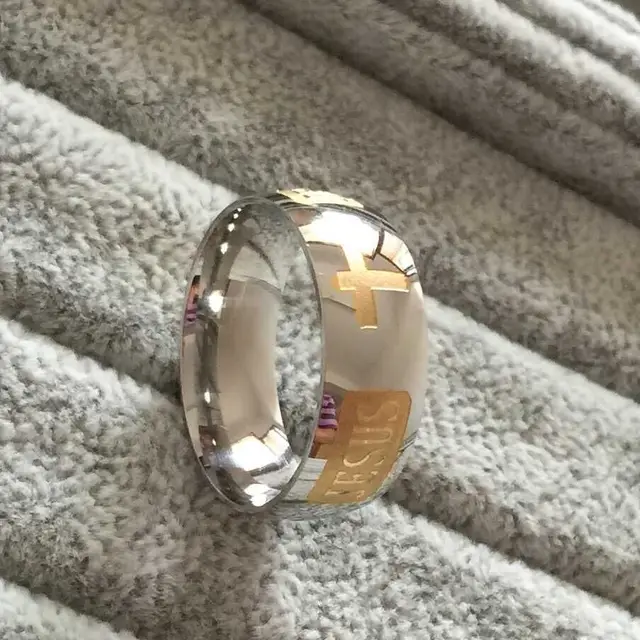 8mm 316 titanium acciaio placcato argento anello cristiana gesù lettera croce bi 8mm 316 titanium acciaio placcato argento anello cristiana gesù lettera croce bi